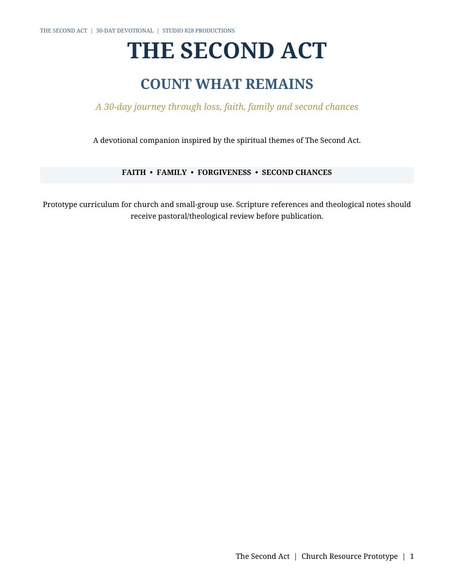 Count What Remains 30-Day Devotional prototype cover